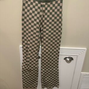 Blue Blush Green and Cream Checkered Pants